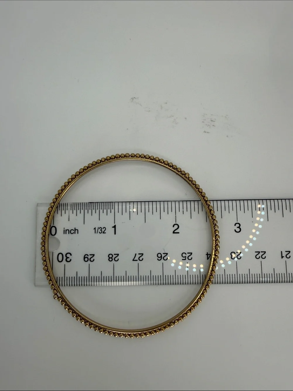 Women's Gold Tone Polished & Beaded Bangle Bracelet Set